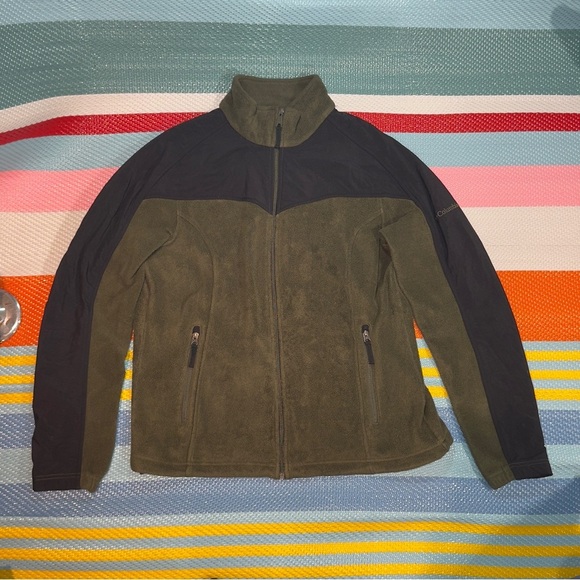 Columbia Olive Green Full-Zip Polar Fleece Jacket Women's Size X-Large - Picture 1 of 3